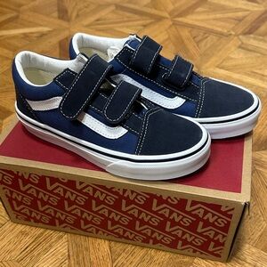 Vans Kids Dark Blue and White Sneakers
